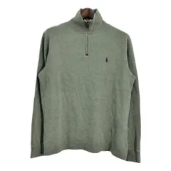 Polo by Ralph Lauren ポロ ラルフローレン ドライバーズニットセーター ワンポイントロゴ グリーン (メンズ M) 中古 古着 R8910