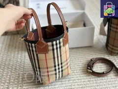 【今日特価】Burberry バーバリー ミニ・バケットバッグ クラシック格柄デザイン ボックス付き