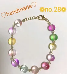 ❁ガラスビーズのブレスレット❁　フロストカラフル