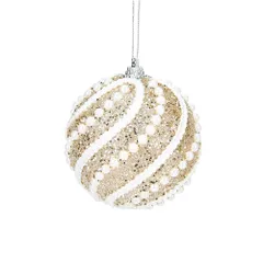 【数量限定】ツリー インテリア 北欧 直径8cmつり玉 飾り クリスマスボールペンダント キラキラした クリスマスオーナメント 100%手作り クリスマス飾りストラップ フォームねんちゃくきゅうボール カラーボール (ゴールド6個) クリスマスボール6個セット