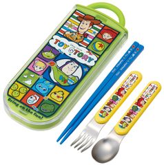 【迅速発送】スケーター(Skater) 子供用 お弁当 トリオセット 箸 スプーン フォーク キッズ カトラリー 抗菌 加工 開けやすいスライド式 日本製 ディズニー トイ・ストーリー 25 男の子 TACC2AG