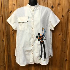 OLLEBOREBLA アルベロベロ 総柄シャツ 音楽柄 半袖 レディースS1