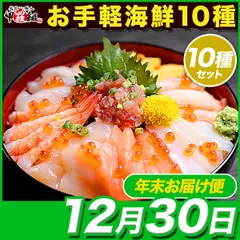 【12月30日お届け】調理不要！解凍するだけ♪ 🍣甲羅組のお手軽 海鮮 10種セット🦐 ほたて 帆立 天然 ひらめ ヒラメ かに 蟹 まるずわいがに マルズワイガニ サーモン ギフト 詰め合わせ プレゼント 海鮮丼 手巻き寿司 刺身 【甲羅組】