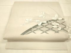 紗絽 手描き染 疋田飛燕文 単衣 盛夏 名古屋帯 正絹 お仕立て上り 白地 紗絽 手描き染 疋田柳と千鳥 単衣 盛夏 名古屋帯 正絹 お仕立て上り