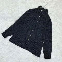 【c1201】✨トップス　ブラウス　長袖　ドット柄　透け感　ブラック　M