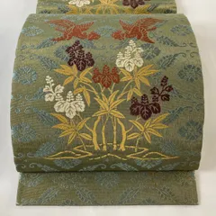 y0502-16 袋帯 逸品 紋屋井関 御寮織 花鳥間道 金銀糸 正絹