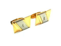■美品■ YVESSAINTLAURENT イヴサンローラン カフスボタン カフリンクス アクセサリー 紳士 メンズ ゴールド系×シルバー系 DH1020