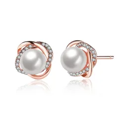 特別価格　大人 小さめ パールピアス ブランド シンプル 人気 スタッドピアス 金属アレルギー対応 レディース 18金メッキ ゴールド ピアス 5A ジルコニアイヤリング Rockyu 女性 アクセサリー
