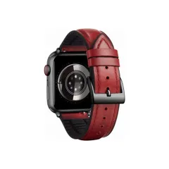 Apple Watch バンド 38mm 40mm 41mm アップルウォッチバンド （レッド/ブラック バックル）