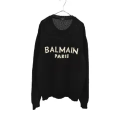 BALMAIN (バルマン) フロントロゴデザイン クルーネックニットセーター ブラック KD000KB13のサムネイル