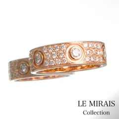 仕上済】カルティエ ラブリング 8号 PG フルパヴェ&6Pビス ダイヤ 8 48  