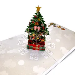 【数量限定】手紙 メッセージカード 飛び出すカード プレゼント クリスマスツリー グリーティングカード 封筒付き クリスマス 3Dポップアップカード (tree2) Kurimi