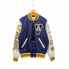 VAN ヴァン ベースボールバーシティージャケット スタジャン アワードジャケット JC-11015 ロゴ ワッペン ブルー系 サイズ L