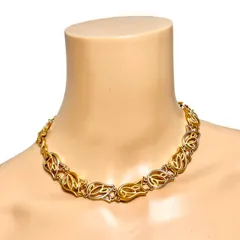 Nina Ricci ニナリッチ チューリップ フラワーモチーフ ボリューム リンクチェーン ネックレス ゴールド シルバー レディース アクセサリー