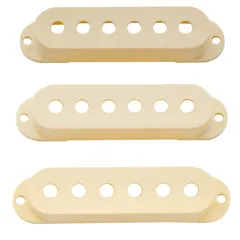 Musiclily Pro 50/50/52mm ストラトピックアップカバー STシングルPU スクワイアの輸入ギター用、クリーム（3個セット）
