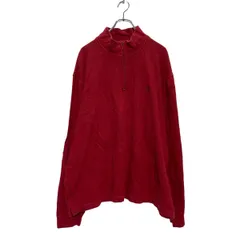 CHAPS ハーフジップ ロゴスウェット トレーナー 2XL レッド チャップス ビッグサイズ 古着卸 アメリカ仕入 a606-6965