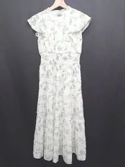 ◇ ⊂ ナチュラルビューティーベーシック フレンチスリーブ 膝下丈 ワンピース サイズPS アイボリー系 レディース E  【1507100003713】