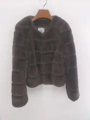 ［ほぼ新品］アダムエロペ　リバーシブルノーカラーファーコート ADAM ET ROPÉ FEMME(アダム エ ロペ ファム) / 【リバーシブル
