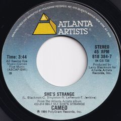 Cameo She's Strange / Tribute To Bob Marley Atlanta Artists US 818 384-7 208549 SOUL FUNK ソウル ファンク レコード 7インチ 45