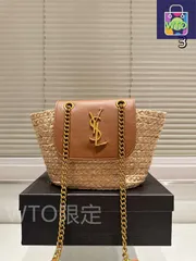 【今日特価】YSL サンローラン 藪編みバッグ 夏のリゾートに最適、ギフトボックス付き-WTO輸入2