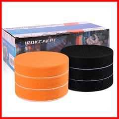 【速発送】KCKT ポリッシャー バフ 125mm 6個セット電動ポリッシャー用スポンジバフ超細粒子の柔らかウレタンスポンジバフです マジックテープ 曲面研磨ダプター3個オレンジ + 3個ブラック