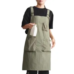 新品 [Mutenye] エプロン H型 レディース メンズ 防水 速乾 汚れにくい 調節可能 大容量ポケット付き おしゃれ シンプル 無地 カフェエプロン キッチン 飲食店 料理用 作業用