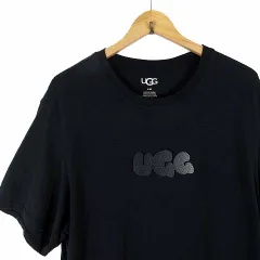 アグ UGG 2025SS Tシャツ カットソー バブル ロゴ ティー Bubble Logo Tee 半袖 ロゴ 立体 刺繍 プルオーバー XL 黒 ブラック 国内正規品のサムネイル