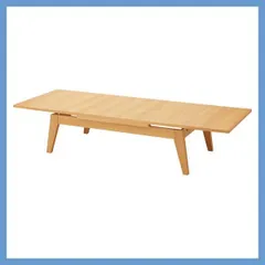 天然木（アッシュ）のコパンエクステンションテーブル（伸長式：長方形）「W120～180×D65×H36cm」No.102／ナチュラルのサムネイル