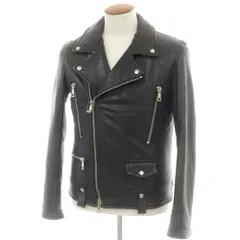 ✨美品✨MUSHER 黒 レザー ライダースジャケットS　羊革　イタリア製 MUSHER/マーシャーLAMB LEATHER WITH THIN DOWN(MENS)｜ファッション