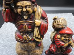 ☆陶古園 大黒様 七福神 時代物 古陶 古民具 縁起物 置物 アンティーク セット