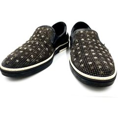 JIMMY CHOO ジミーチュウ　スリッポン　スニーカー　スタッズ  スター　ローカット　モカシン　ブラック　42
