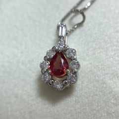 サファイアネックレス　Pt850/900　サファイア0.77ct/ダイアモンド0.62ct　44cm(長さ調整可)