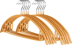 【数量限定】ズボンハンガー 衣架 はんがー 洗濯ハンガー スーツハンガー 10本セット オレンジ すべらないハンガー かたくずれ防止 ハンガー 【肩跡がつかない】