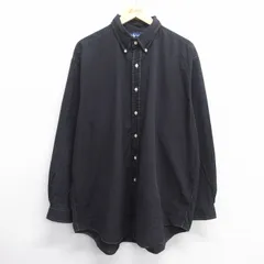 XL/古着 長袖 ブランド シャツ メンズ 90s ワンポイントロゴ BLAKE 大きいサイズ コットン ボタンダウン 黒 ブラック 25may14 中古 トップ