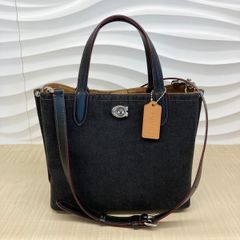 【中古】 COACH （コーチ） ｳｨﾛｳ ﾄｰﾄ 24 バッグ トートバッグ  Black ブラック ﾃﾞﾆﾑ C8632 used:A