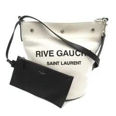 イヴ・サンローラン YVES SAINT LAURENT ショルダーバッグ リブゴーシュ リブゴーシュ ナチュラル/ブラック キャンバス レザー リブゴーシュ レディース Used Aのサムネイル