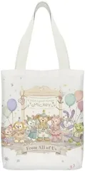 [新品※未使用] [ZITION] ダッフィー フレンズ リーナベル トートバッグ トート ポケット付き エコバッグ 買い物バッグ ショルダーバッグ キャンバスバッグ 帆布 肩掛けバッグ 大容量A4 軽い ファスナー アニメ キャラクター グッズ 通勤 通