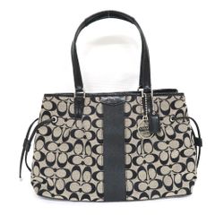 IT329996 コーチ トートバッグ ハンドバッグ シグネチャー F28501 グレー×ブラック レディース COACH 中古
