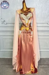 新品 未使用 新作 ベリーダンス オリエンタル衣装 ドレープ セットアップ オーダーメイド