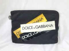 ドルチェアンドガッバーナ ナイロン クラッチバッグ ロゴテープ ブラック DOLCE＆GABBANA