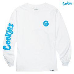 COOKIES C BITE L/S Tシャツ【WHITE】 (M・L・XL・2XL)(クッキーズ アパレル 服 通販 メンズ 大きいサイズ ロンT 長袖 ロングスリーブ ロゴ)