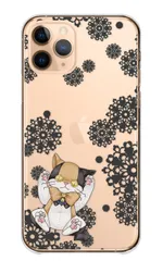 iPhone15plus ケース カバー iPhone15 プラス スマホケース ハードケース 猫 ネコ ねこ 三毛猫 みけねこ ぬいぐるみ ゴシック レース リボン かわいい 病み 可愛い カラー05