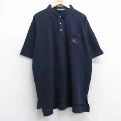 XL/古着 ラルフローレン ポロゴルフ 半袖 ブランド ポロ シャツ メンズ 90s ワンポイントロゴ 大きいサイズ ロング丈 コットン 紺 ネイビー