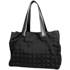 【ジャンク品】シャネル CHANEL ニュートラベルライン トート MM ココマーク ショルダーバッグ トートバッグ ナイロンジャガード ブラック A15991 レディース 【中古】