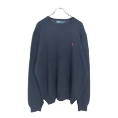 Polo by Ralph Lauren ポロ ラルフローレン コットンニット セーター ネイビー(メンズ XXL)中古 古着 V6644