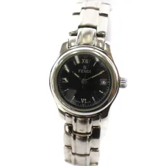 395 FENDI 210L デイト付き レディース　時計 ブラック シルバー Fendi 210L Analog Quartz Women Works Ok Black Women'S Watch