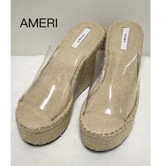 Ameri ベージュ プラットフォームヒール Sサイズ　22.5-23cm ミュールサンダル 厚底 ハイヒール 太ヒール 13cmヒール 2025