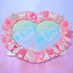 ハート型ペアトレカケースデコ໒꒱· ﾟ B8スウィーティー♡ピンク〔No.34〕