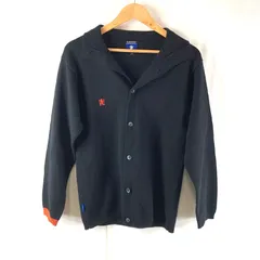 アールニューボールド R.NEWBOLD カーディガン 長袖 ロゴ刺繍 ウール100％ ボタン リブ 黒 Mサイズ 2025052500092