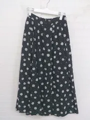 ◇ one after another NICE CLAUP 花柄 ロング フレア スカート サイズF ブラック ホワイト イエロー レディース P  【1301170002702】